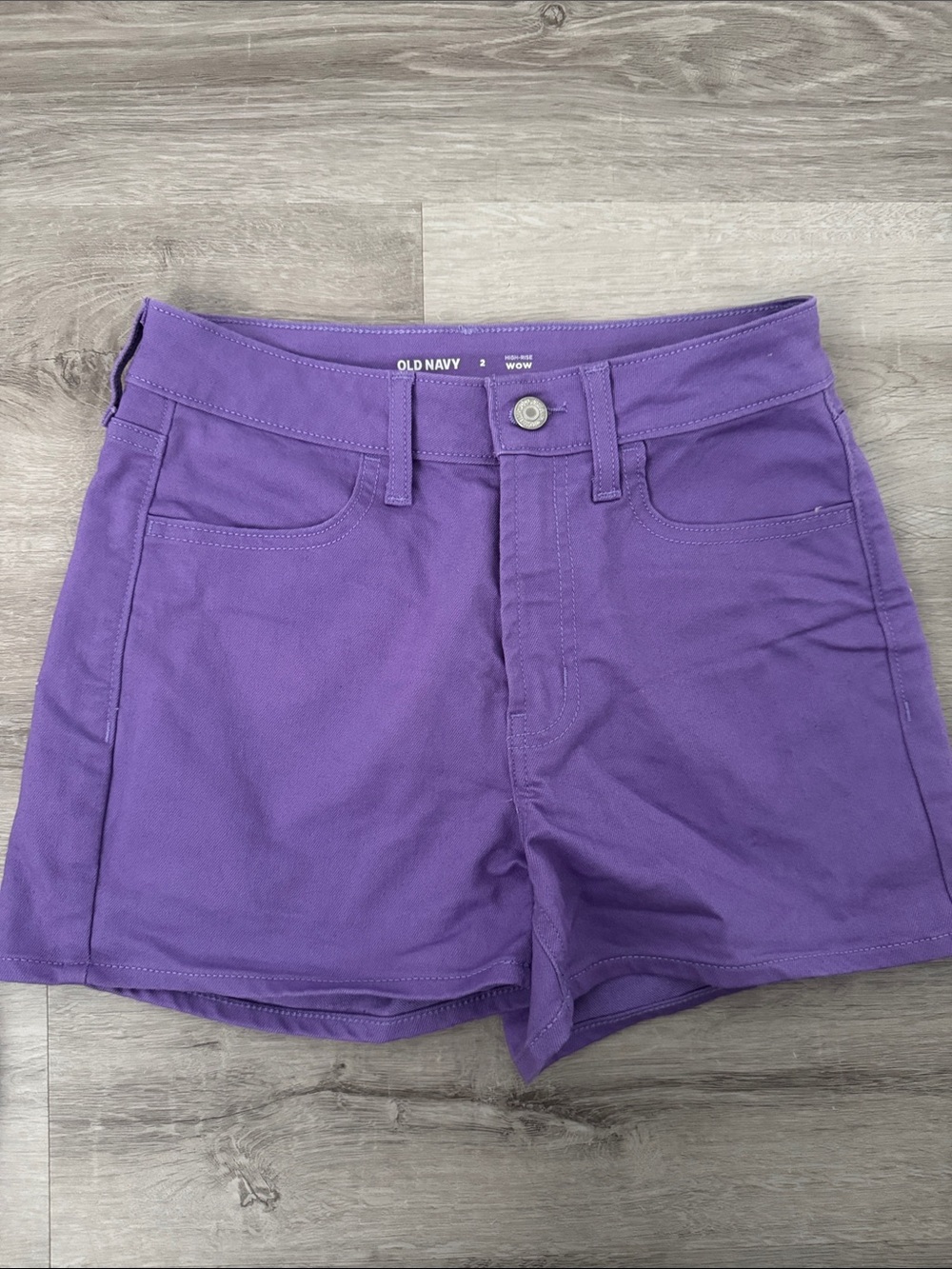 Old Navy Purple High-Rise Cotton Blend Women's Shorts